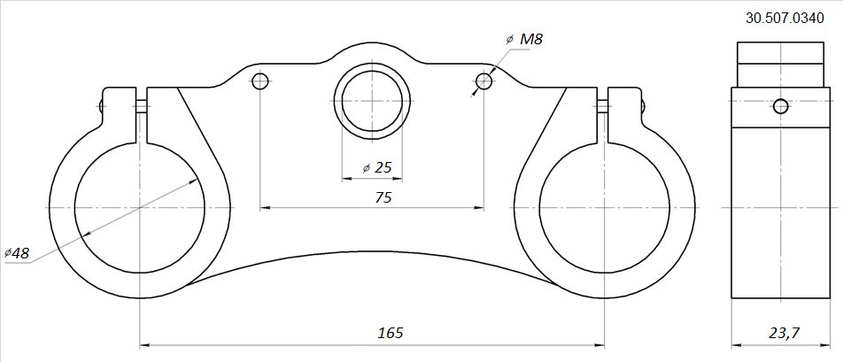 Траверса нижняя MX CNC 48x165 BSE MX