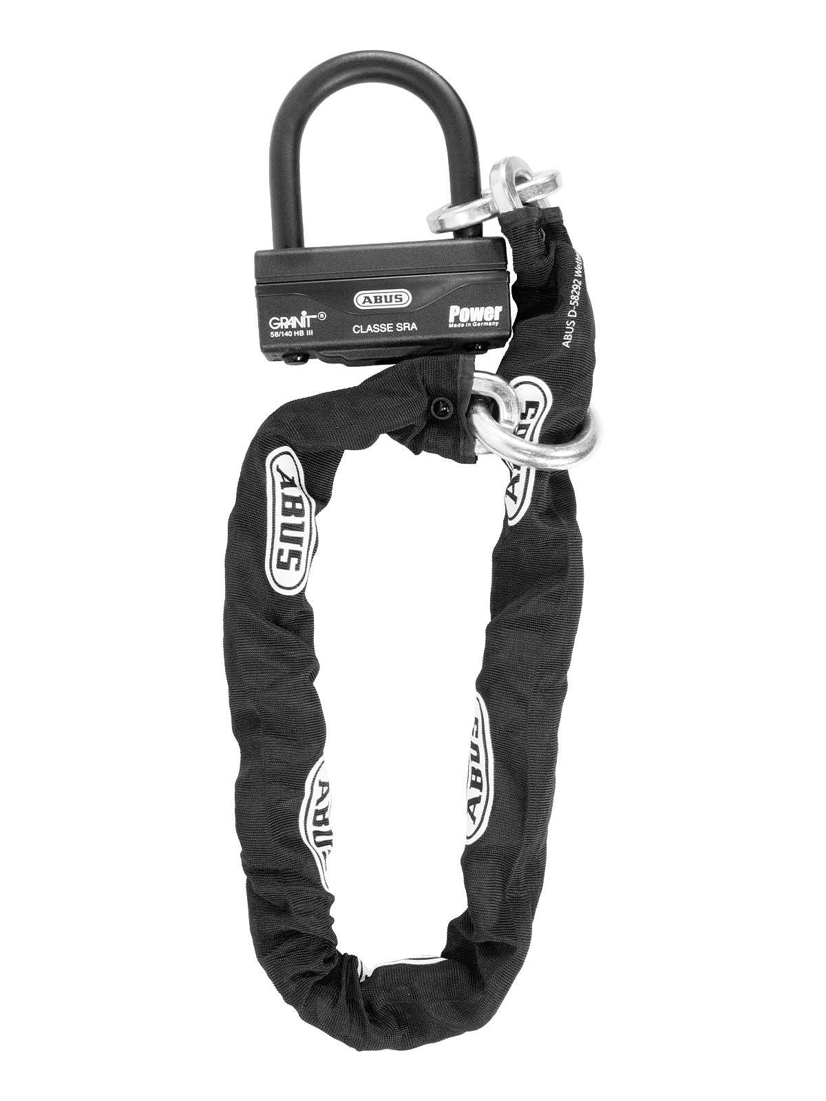 Замок мото ABUS GRANIT 58 12KS Black Loop с цепью