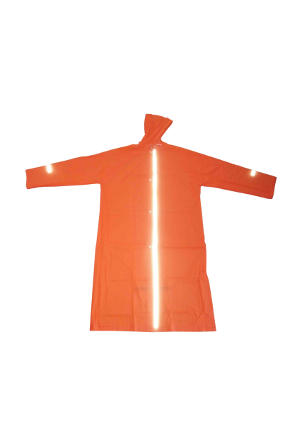 Дождевик ПВХ III-поколения со светоотражателями, ярко-оранжевый