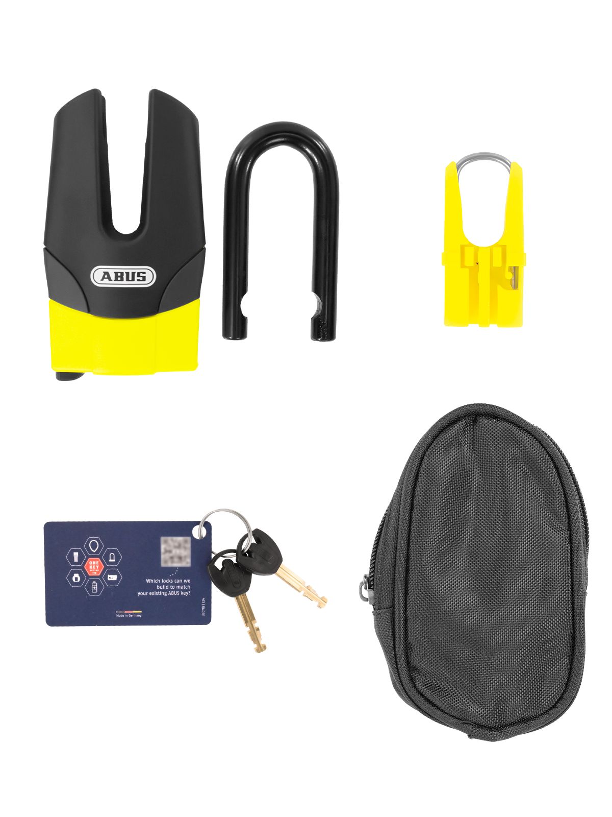 Замок мото Abus GRANIT Quick 37/60HB50 Mini 11 мм желтый 15 уровень