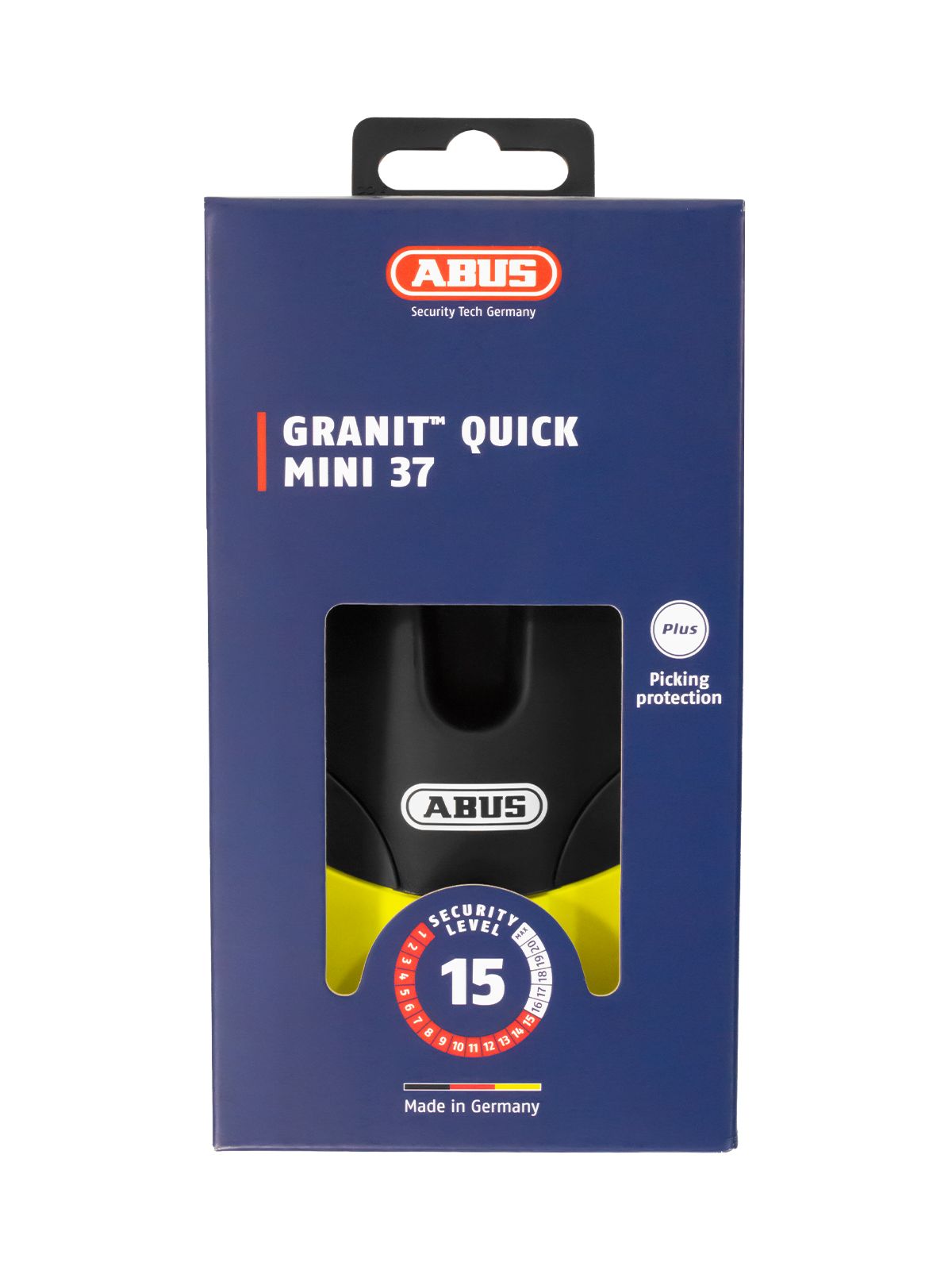 Замок мото Abus GRANIT Quick 37/60HB50 Mini 11 мм желтый 15 уровень