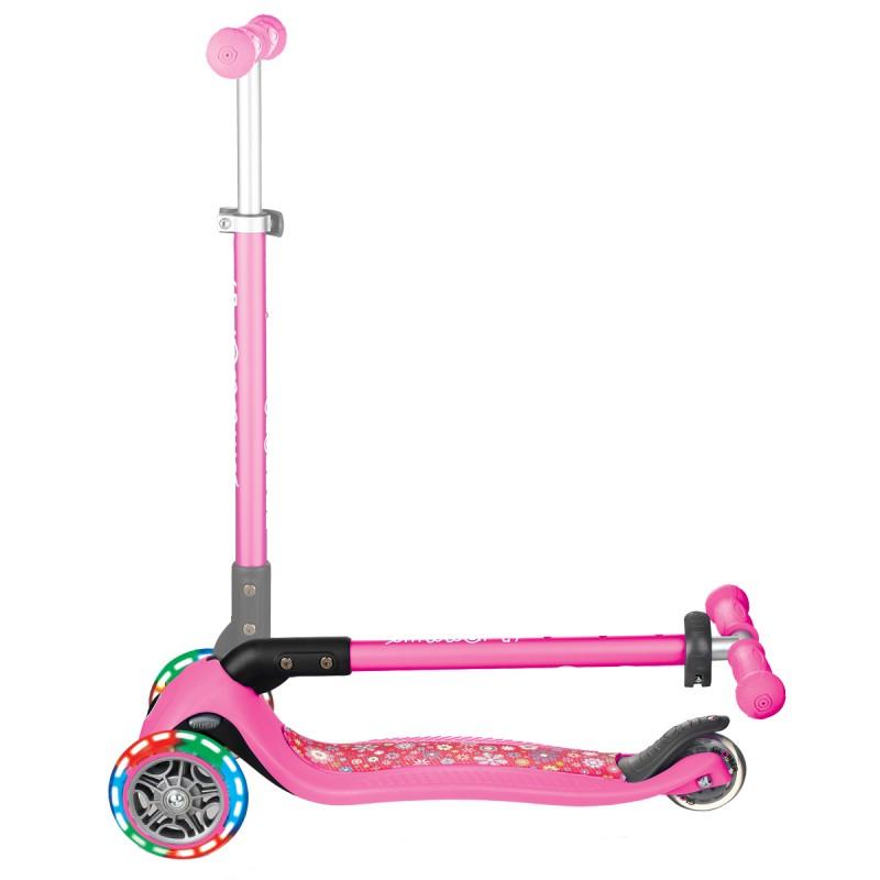 Трехколесный самокат Globber PRIMO FOLDABLE FANTASY LIGHTS  розовый