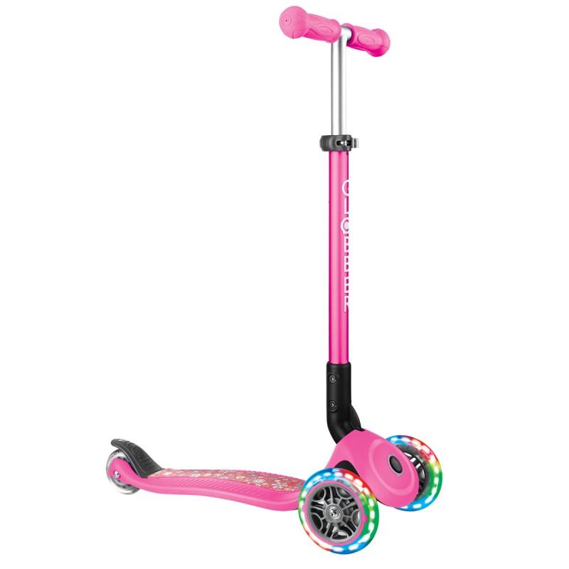 Трехколесный самокат Globber PRIMO FOLDABLE FANTASY LIGHTS  розовый