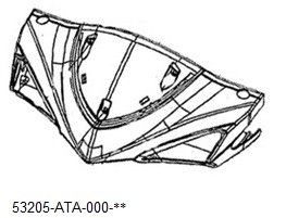 Облицовка руля передняя синий (BU-289S) SYM Jet 4 125 Jet 4 50