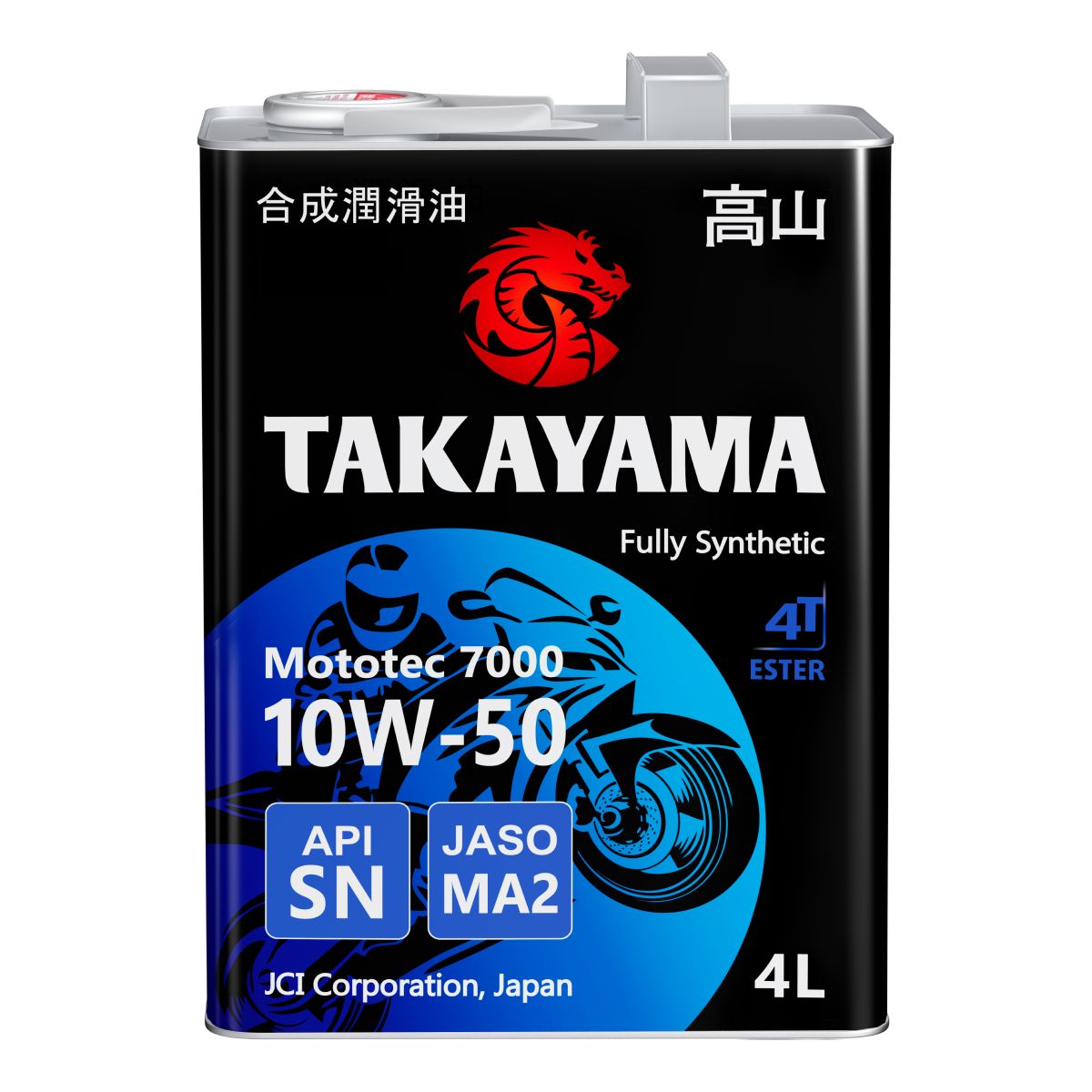 Масло моторное синтетическое Takayama Mototec 7000 4T SAE 10W-50 API SN JASO MA2 4л