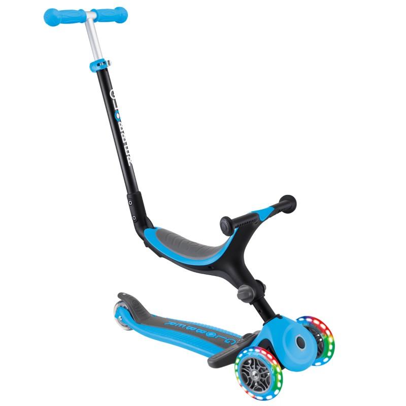Трехколесный самокат-трансформер Globber GO UP FOLDABLE LIGHTS голубой