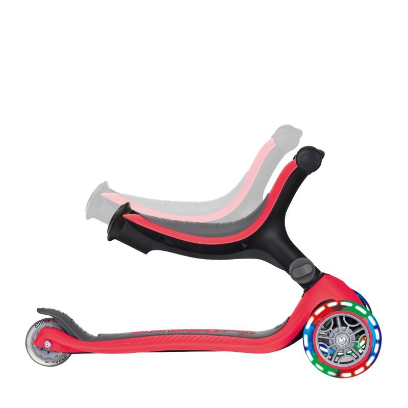 Трехколесный самокат-трансформер Globber GO UP FOLDABLE LIGHTS красный