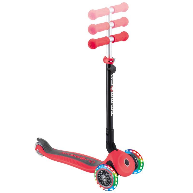 Трехколесный самокат-трансформер Globber GO UP FOLDABLE LIGHTS красный