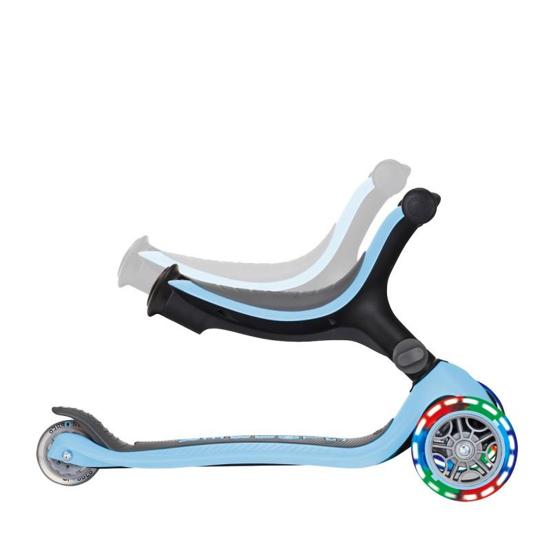 Трехколесный самокат-трансформер Globber GO UP FOLDABLE LIGHTS пастельно-голубой