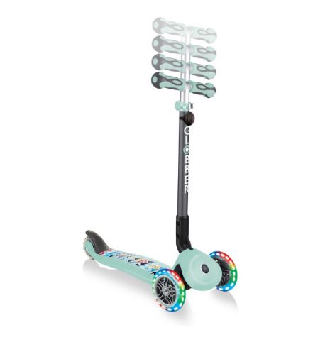Трехколесный самокат-трансформер Globber GO UP DELUXE FANTASY LIGHTS мятный
