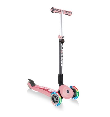 Трехколесный самокат-трансформер Globber GO UP DELUXE FANTASY LIGHTS пастельно-розовый