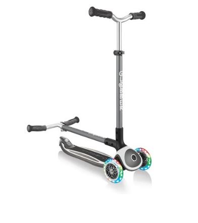 Трехколесный самокат Globber MASTER LIGHTS бело-серый