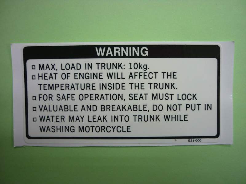 Наклейка багажного бокса SYM