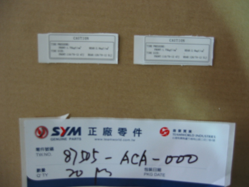 Наклейка информационная SYM