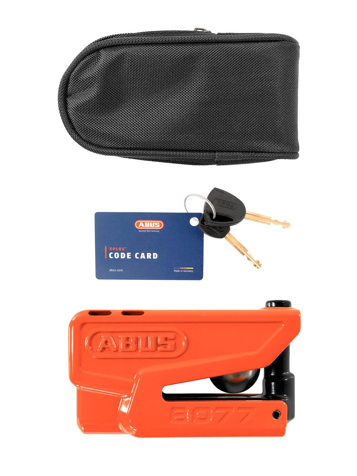 Замок мото Abus GRANIT Detecto XPlus 8077 2.0 оранжевый 18 уровень
