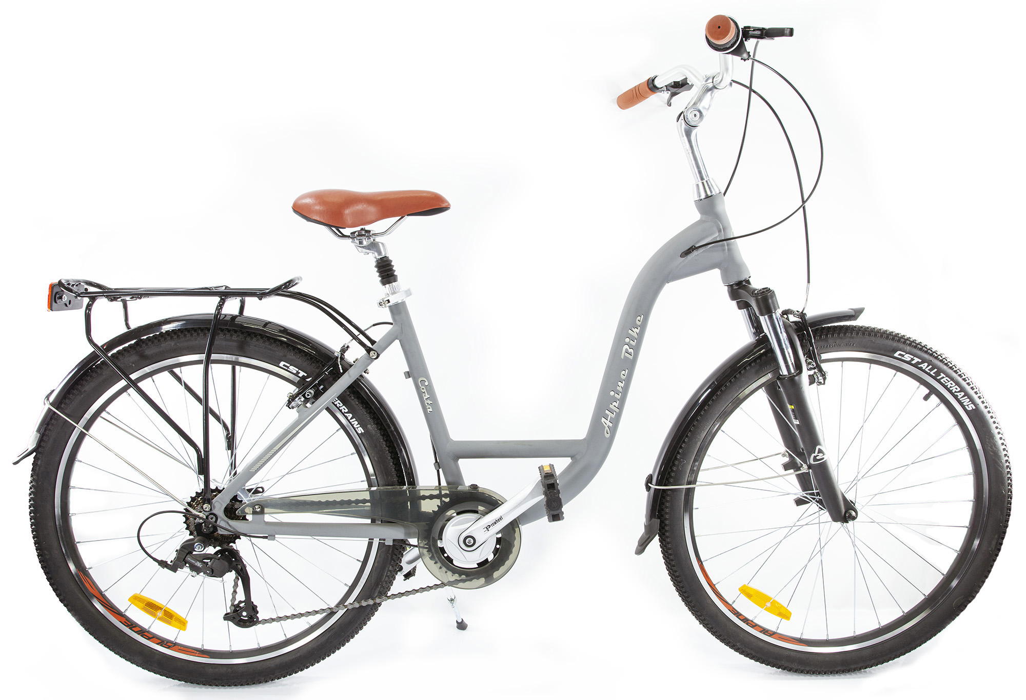 Велосипед Alpinebike Costa, M, 26", городской, 7 скоростей, серый