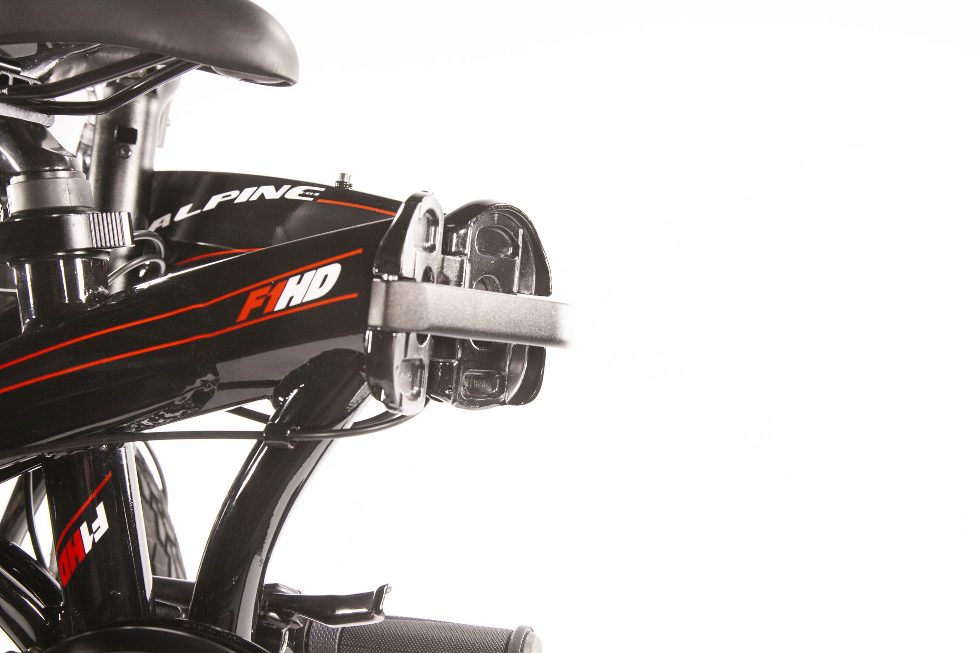 Велосипед Alpinebike F1HD, One size, 20", складной, 7 скоростей, черно-красный