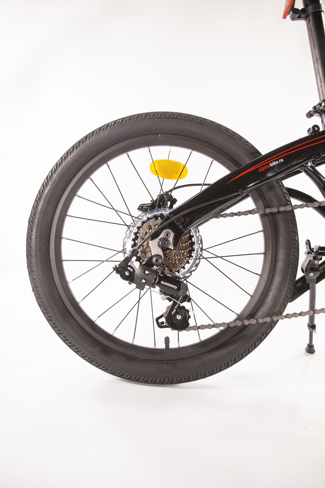 Велосипед Alpinebike F1HD, One size, 20", складной, 7 скоростей, черно-красный