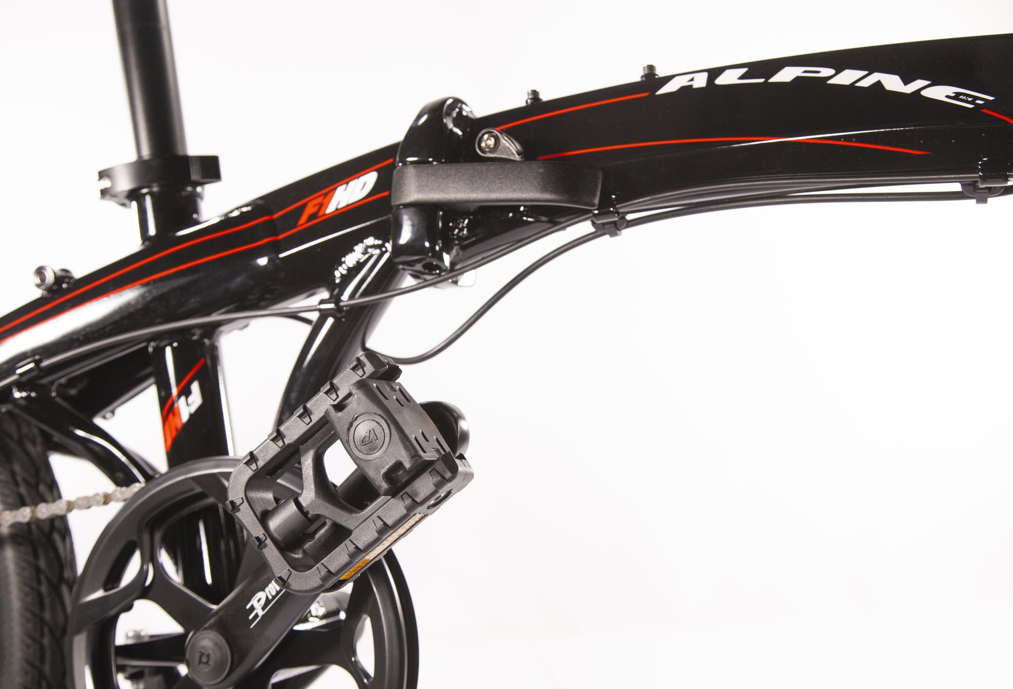 Велосипед Alpinebike F1HD, One size, 20", складной, 7 скоростей, черно-красный