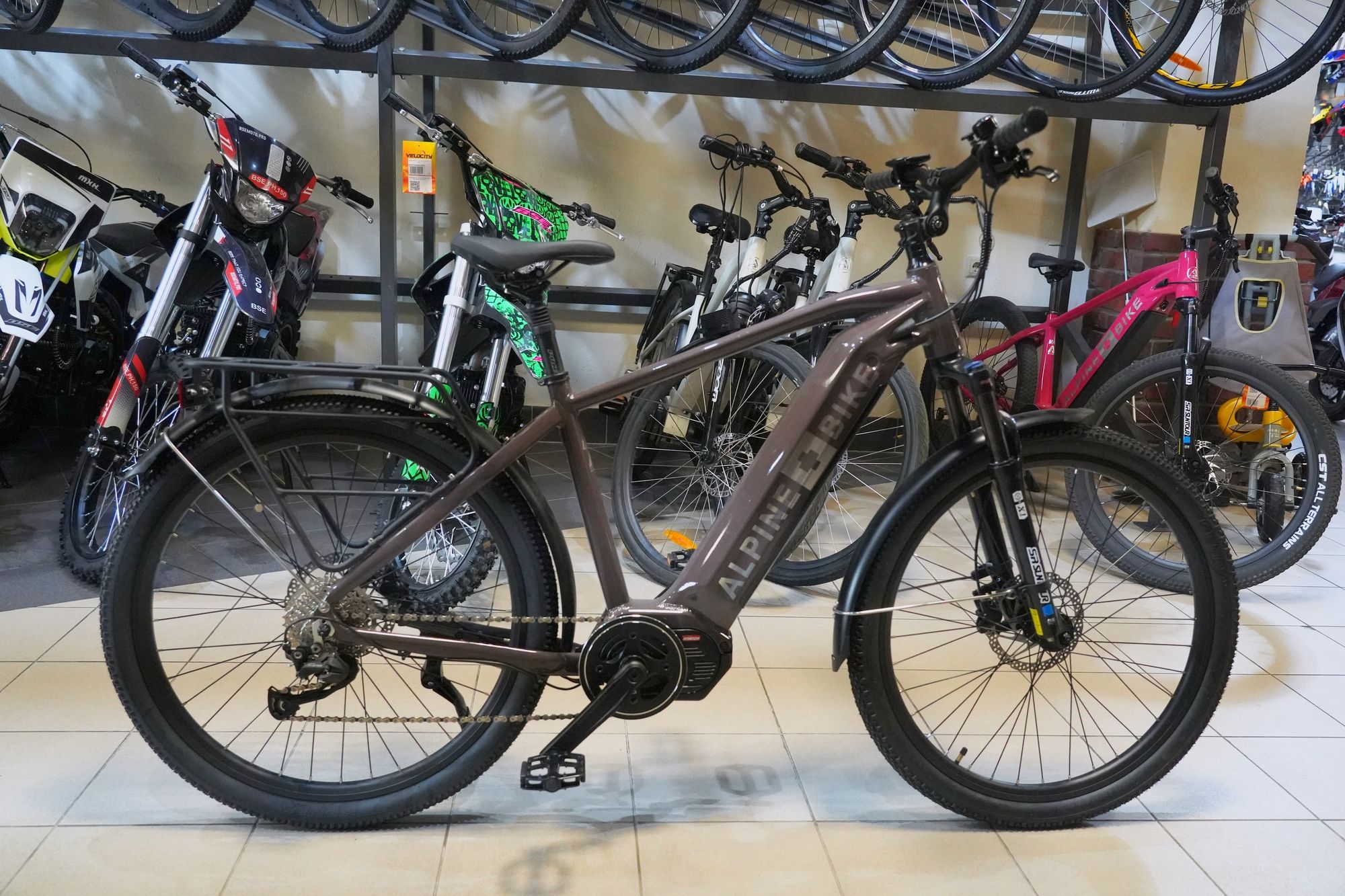 Велосипед электрогибрид Alpinebike Dammastock MTB+ размер L цвет Темный шоколад