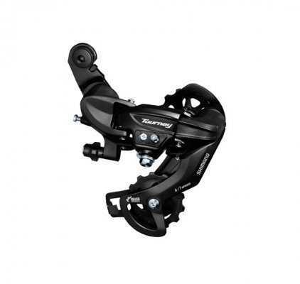 Переключатель задний Shimano Tourney, TY21-B, SS, 6ск., крепление на болт, черный, без уп.
