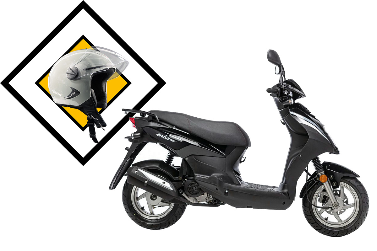 Скутер SYM Orbit 50 Черный + мотошлем SYM серый