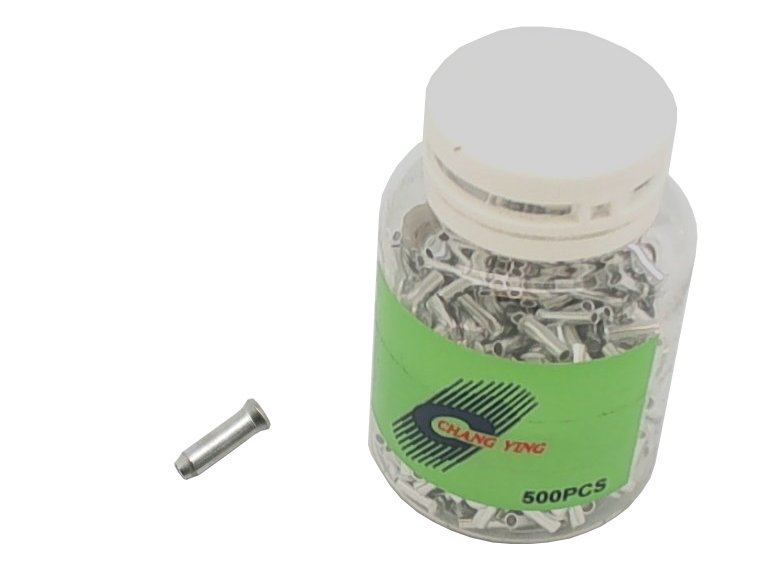 Троса наконечник 2мм, алюминий, 500 шт. в бутылочке