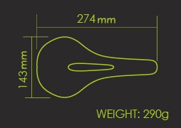 Седло DDK-D3735 Race Comfort, стальная рамка, черное 274х143mm