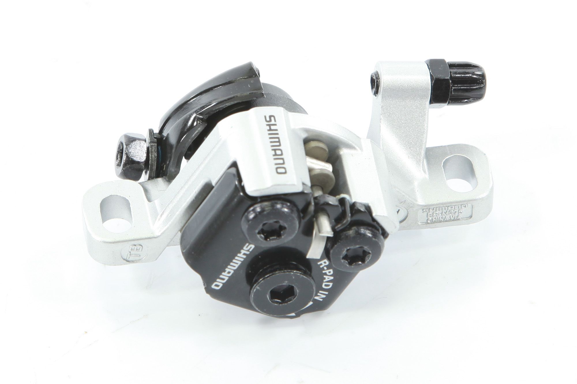 Калипер механический Shimano, BR-M375, пер. или задн., пласт. кол, post m. Серебро