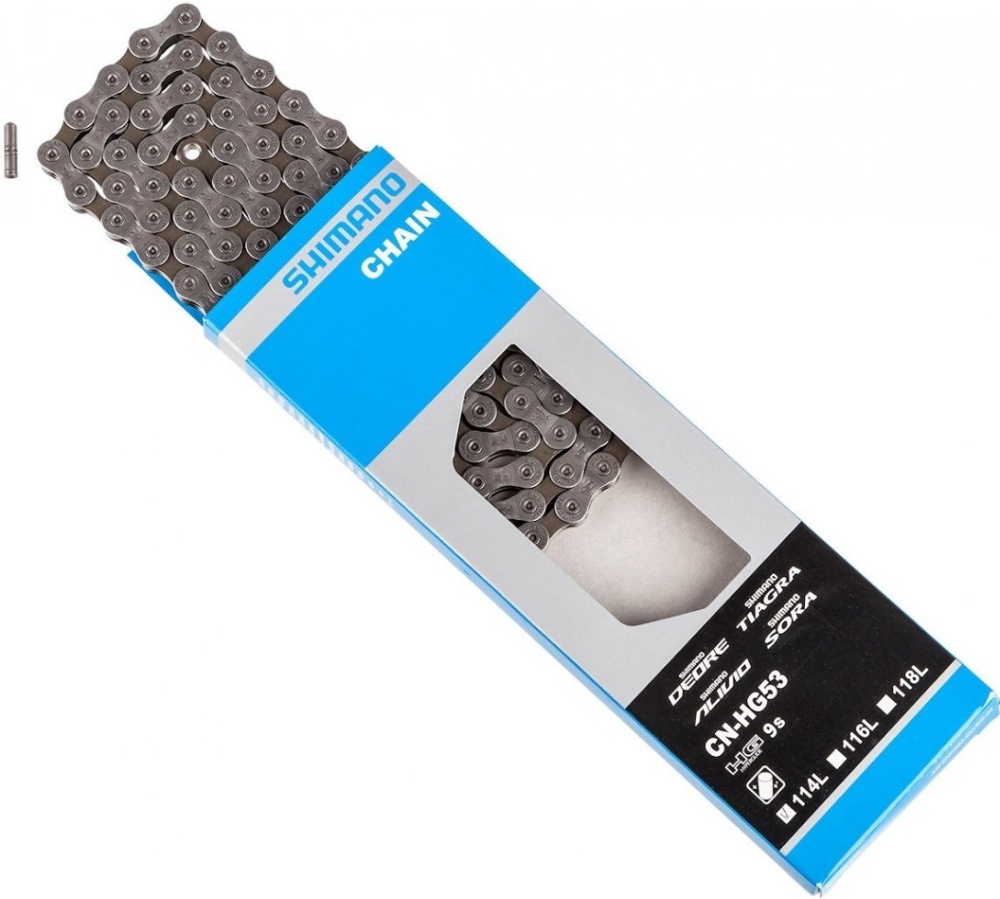 Цепь ShimanoDeore, HG53, 9ск,114 зв., амп.пин(1шт)
