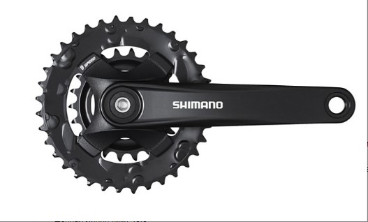 Система Shimano Altus, MT101, 175мм 2x9ск, Кв, 36/22, без защиты., с болтами крепл., цвет черный