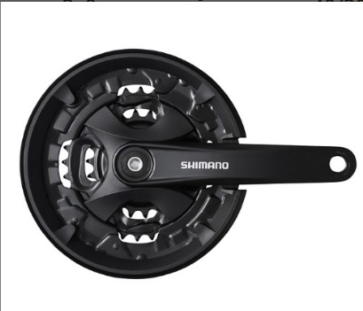Система Shimano Altus, MT101, 175мм 3x9ск, Кв, 40/30/22, с защитой от цепи., с болтами креп, черный