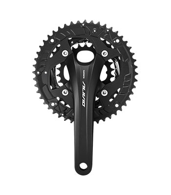 Система Shimano Alivio, M4060, 170мм, ин. вал., 44/32/22, с защ. зв., черный