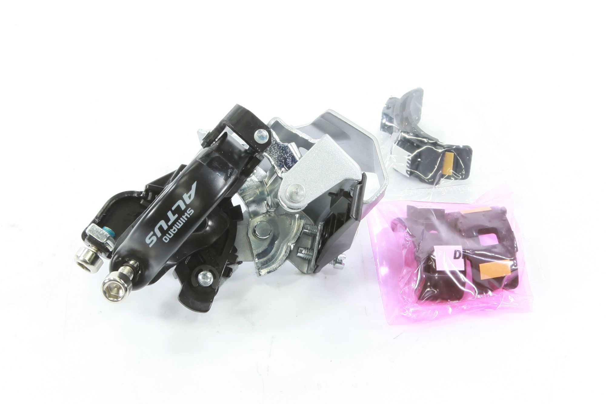 Переключатель передний Shimano Altus, M315, ун. тяга, ун. хомут, для 2x7/8ск, уг.:64-69, для 36T, CL