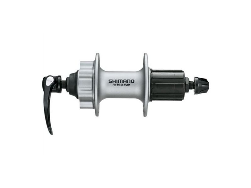 Втулка задняя Shimano Deore, M525A, 32 отв, 8/9ск, QR, 6-болт, сереброо
