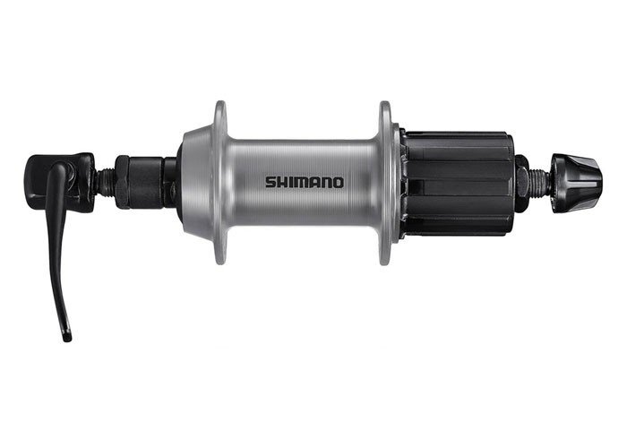 Втулка задняя Shimano TX500, v-br, 32 отв, 8/9, QR, old:135мм, серебро