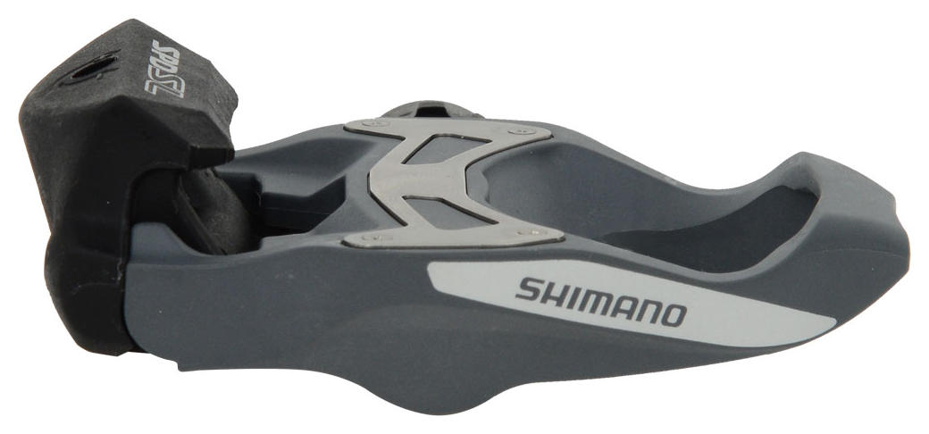 Педали Shimano, R550, б/отражат., с шипами, серый, инд.уп