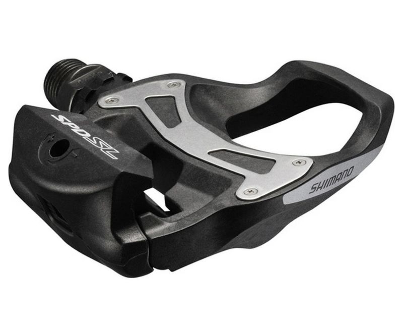 Педали Shimano, R550, б/отражат., с шипами, черный, инд.уп