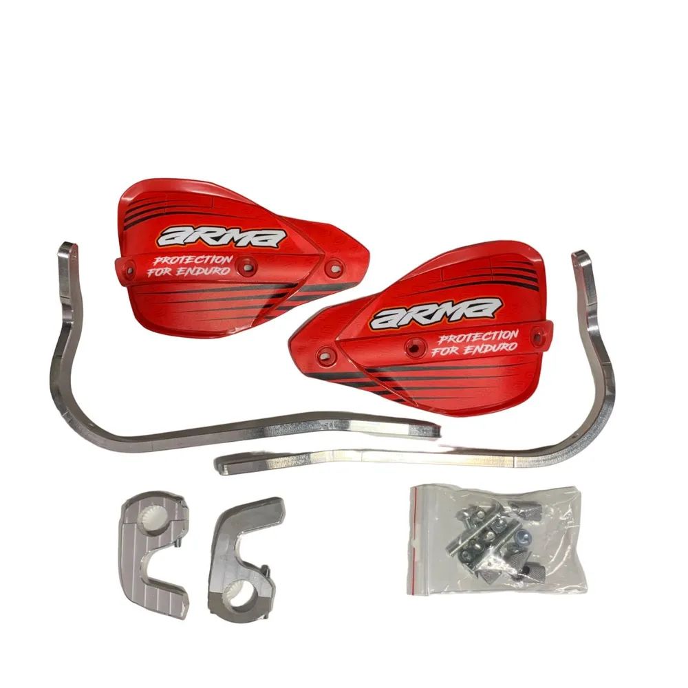 Защита рук с креплением к рулю FatBar  красный пластик