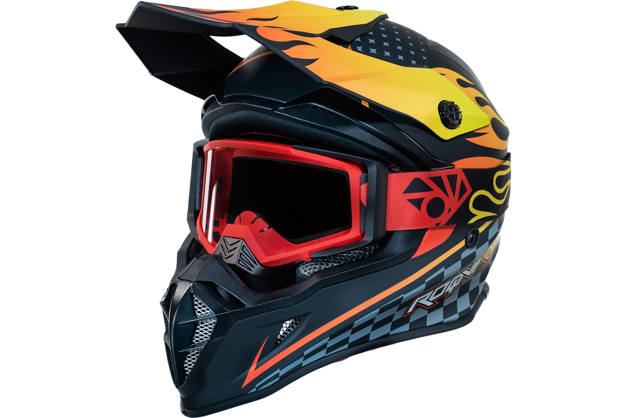 Мотошлем и Маска Roqvi модель FLAME