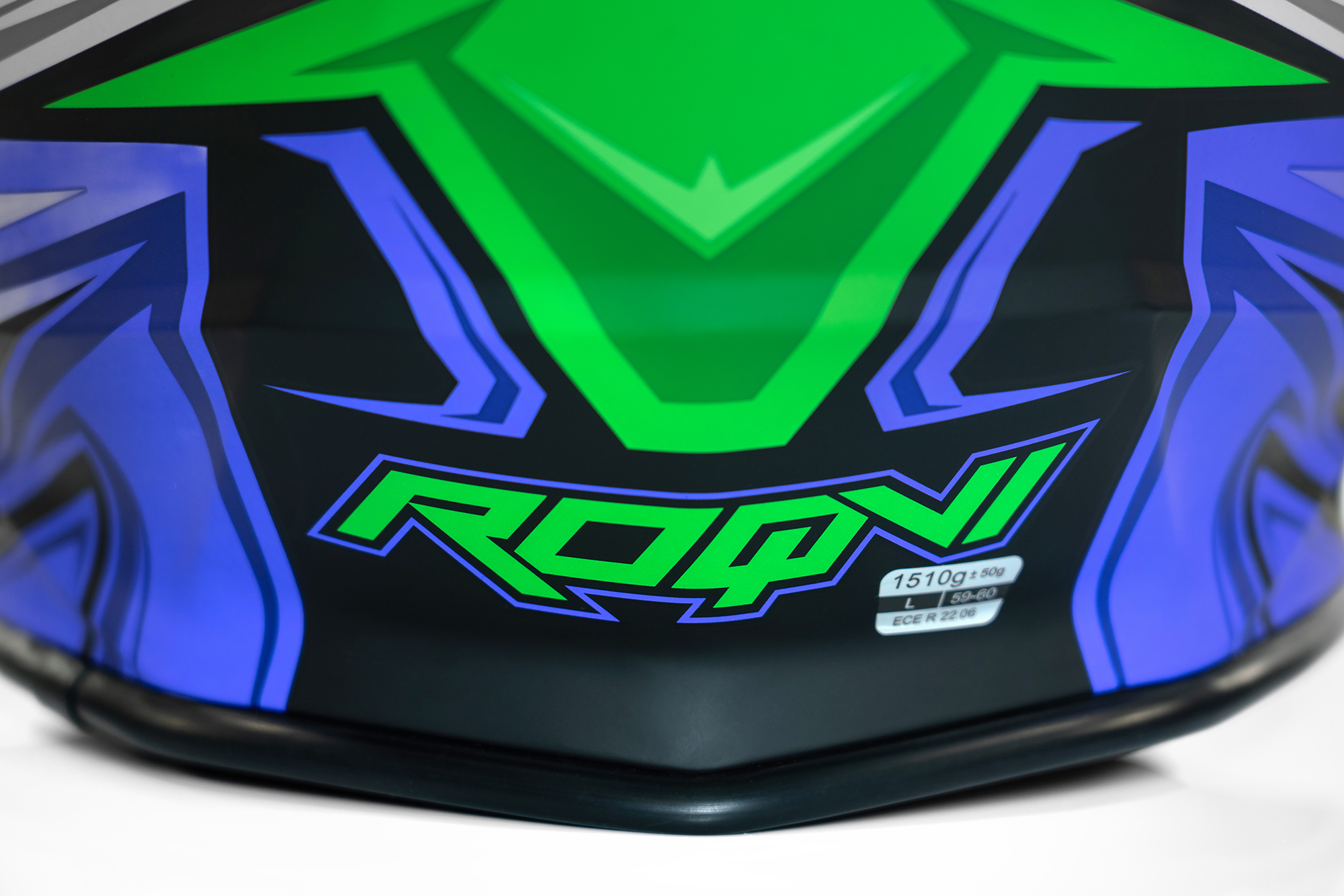 Мотошлем ROQVI JOKER фиолетовый/оранжевый/зеленый матовый