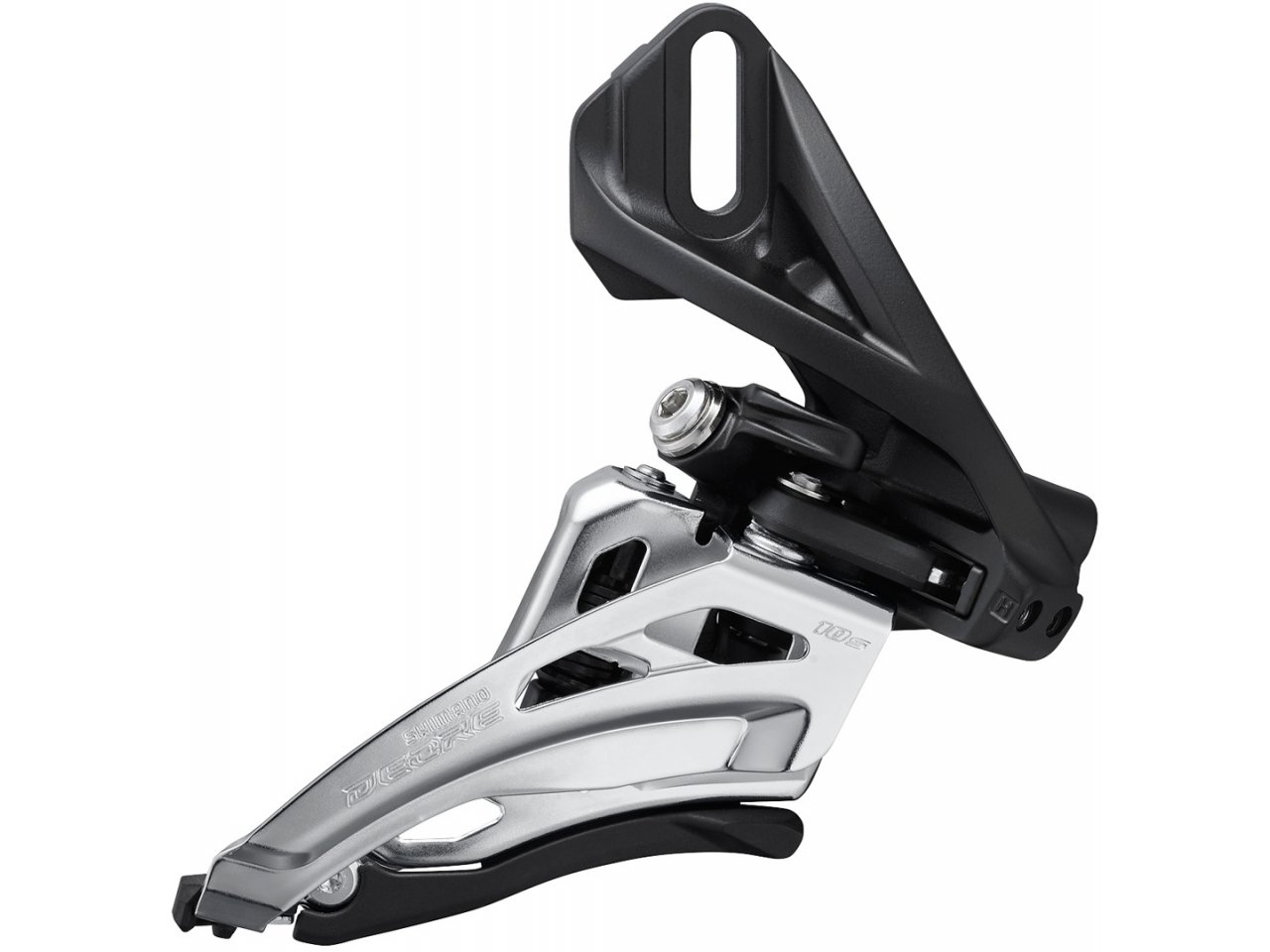 Переключатель передний Shimano Deore, M4100-D, side-swing, direct mount, для 2x10ск, уг.:64-69, для