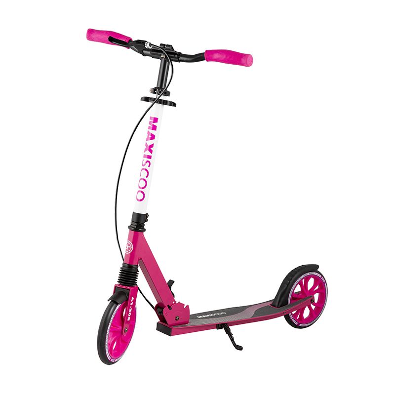 Самокат Двухколесный Складной Maxiscoo Серия "A1-205A" (2022), Ручной Тормоз, Розовый
