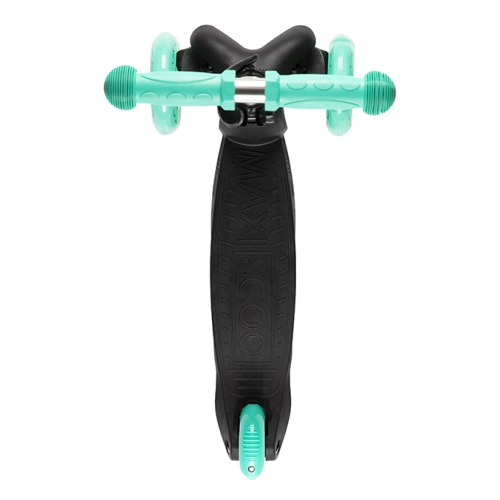 Самокат 3-х колесный Maxiscoo "Baby" (2021), со Светящимися Колесами, Черный с Бирюзой