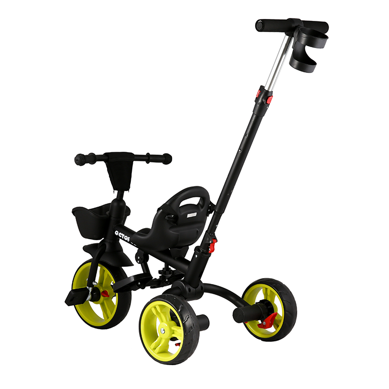 Велосипед 3-х колесный Детский Складной Maxiscoo "Octopus" (2021), с Ручкой Управления, Cалатовый