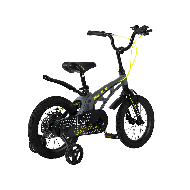 Детский Велосипед MAXISCOO "Cosmic" Standard Plus 14", Серый Матовый, С Ручными Тормозами (2022)