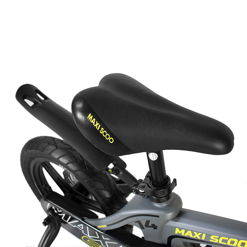 Детский Велосипед MAXISCOO "Cosmic" Deluxe Plus 14", Серый Матовый, С Дисковыми Тормозами (2022)