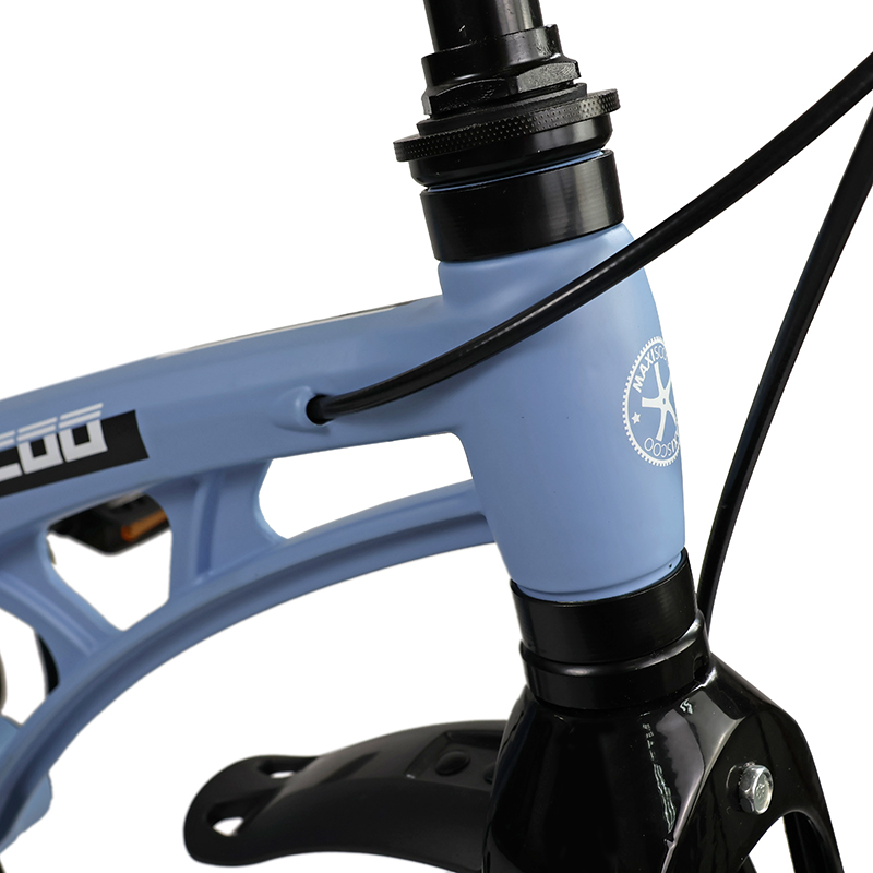 Детский Велосипед MAXISCOO  "Cosmic", Deluxe Plus 14", Голубой Матовый, С Дисковыми Тормозами (2023)