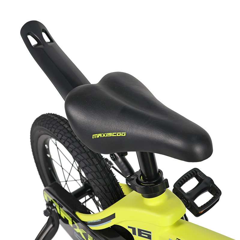 Детский Велосипед MAXISCOO  "Cosmic" Standard 16", Желтый Матовый, С Ручными Тормозами (2023)