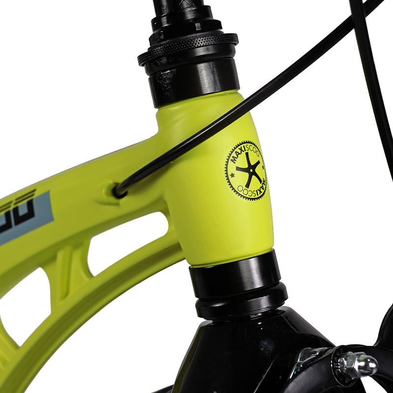 Детский Велосипед MAXISCOO  "Cosmic" Standard 18", Желтый Матовый, С Ручными Тормозами (2023)